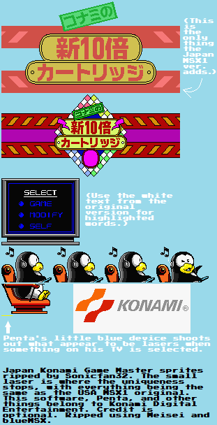 Konami Game Master 2 - General Sprites (JPN)