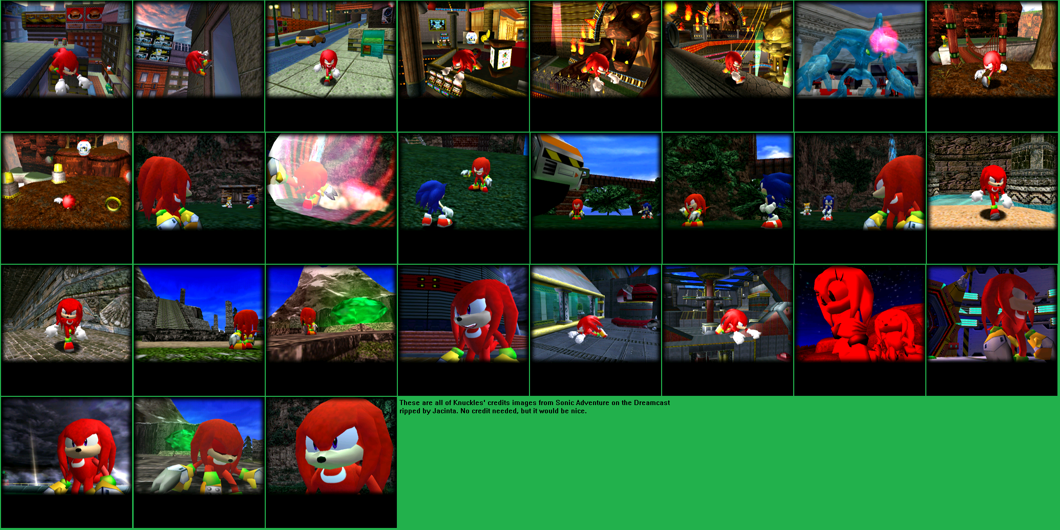 Sonic Adventure - Credits Images (Knuckles)