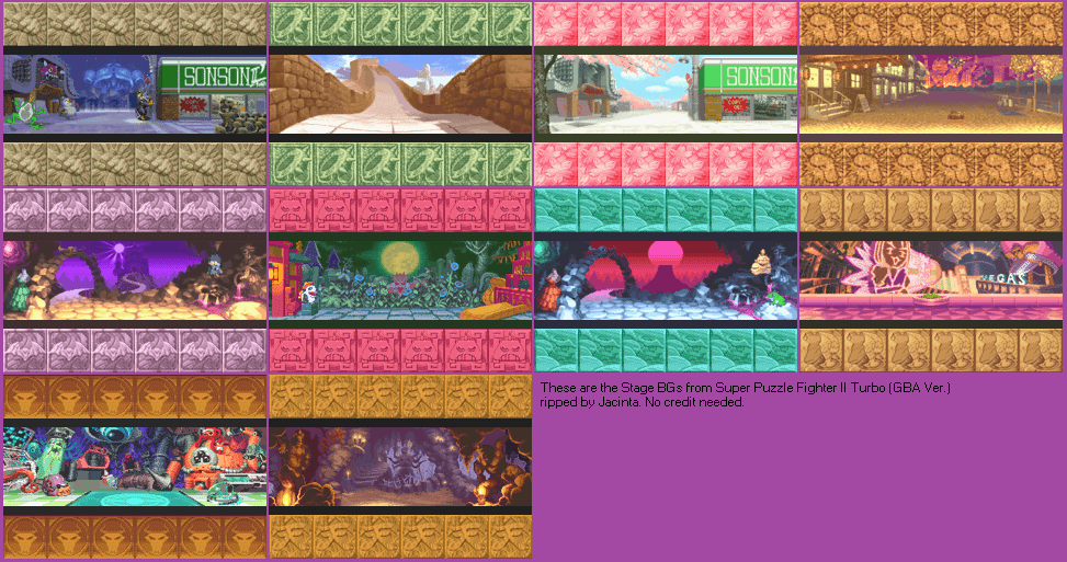 Super Puzzle Fighter 2 Turbo - Stage Backgrounds