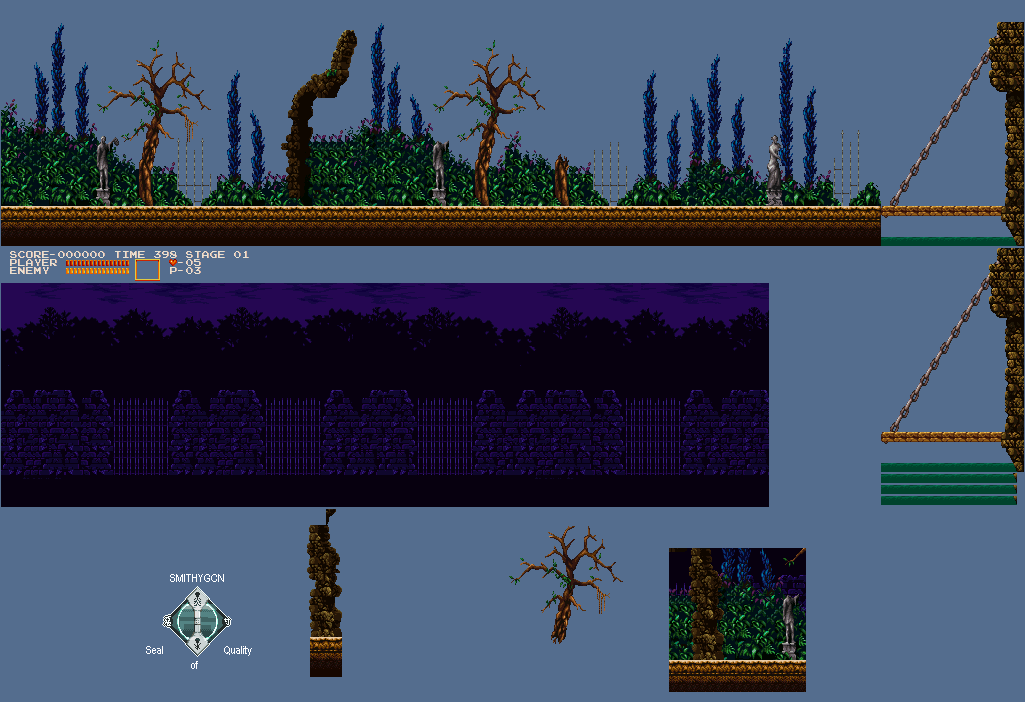 Castlevania Chronicles - Stage 1 - Main Hall Section 1