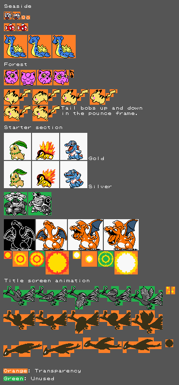 Pokémon Gold / Silver - Intro Sprites