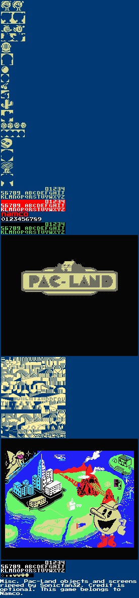 Pac-Land (MSX) - Miscellaneous Sprites