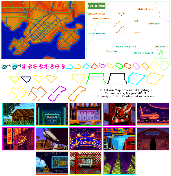 Art of Fighting 2 - Southtown Map