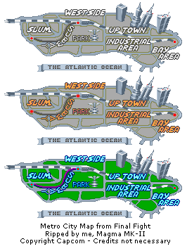 Final Fight - Metro City Map