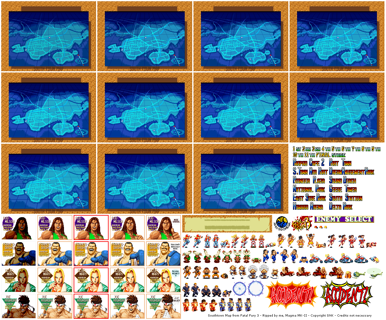Fatal Fury 3: Road to the Final Victory - Southtown Map