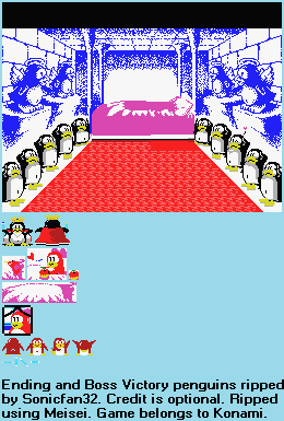 Penguin Adventure (MSX) - Ending and Boss Victory Penguins