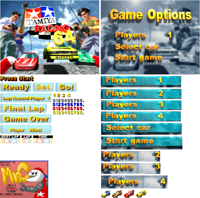 Tamiya Racing 64 (Prototype) - Menus and HUD