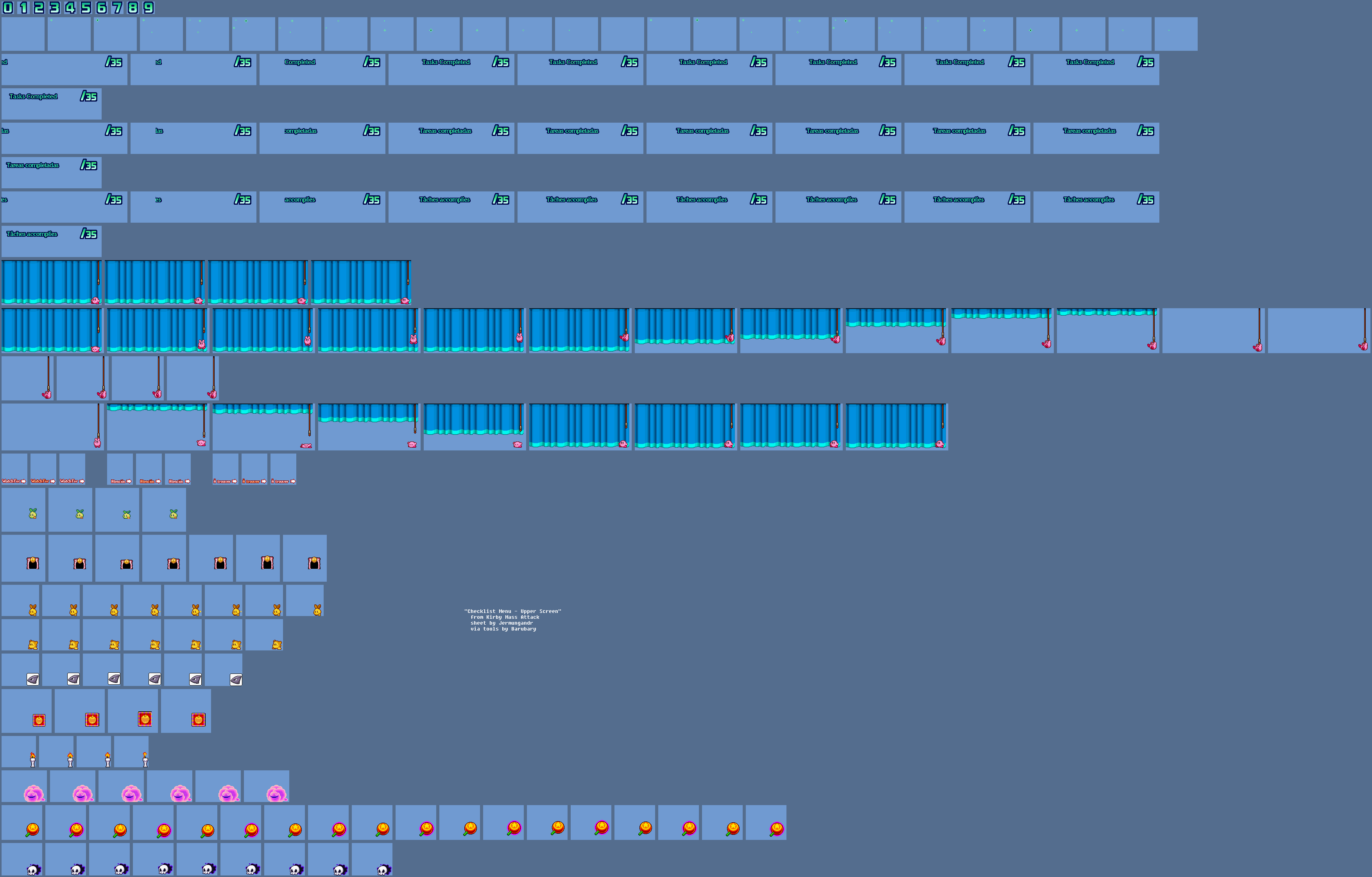 Kirby Mass Attack - Checklist (Upper Screen)