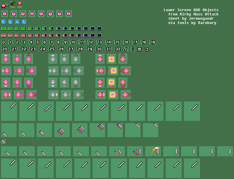 Kirby Mass Attack - Lower Screen HUD