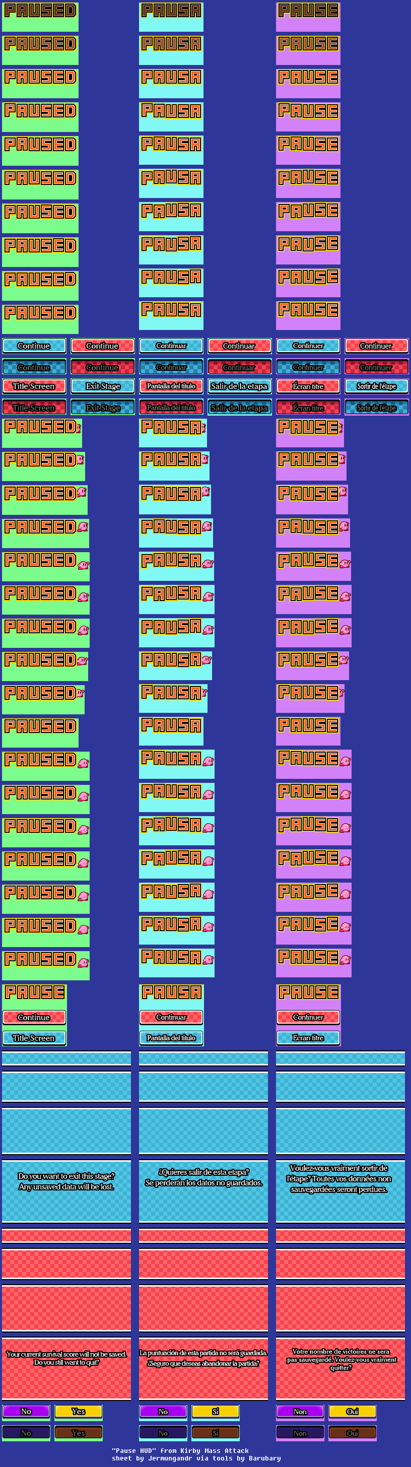 Kirby Mass Attack - Pause HUD