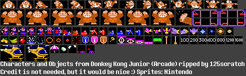 Donkey Kong Jr. - Characters and Objects