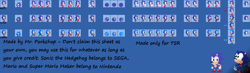 Sonic the Hedgehog Customs - Sonic (Super Mario Maker-Style)