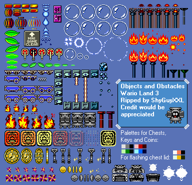 Wario Land 3 - Objects & Obstacles