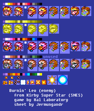 Kirby Super Star / Kirby's Fun Pak - Burnin' Leo (Enemy)