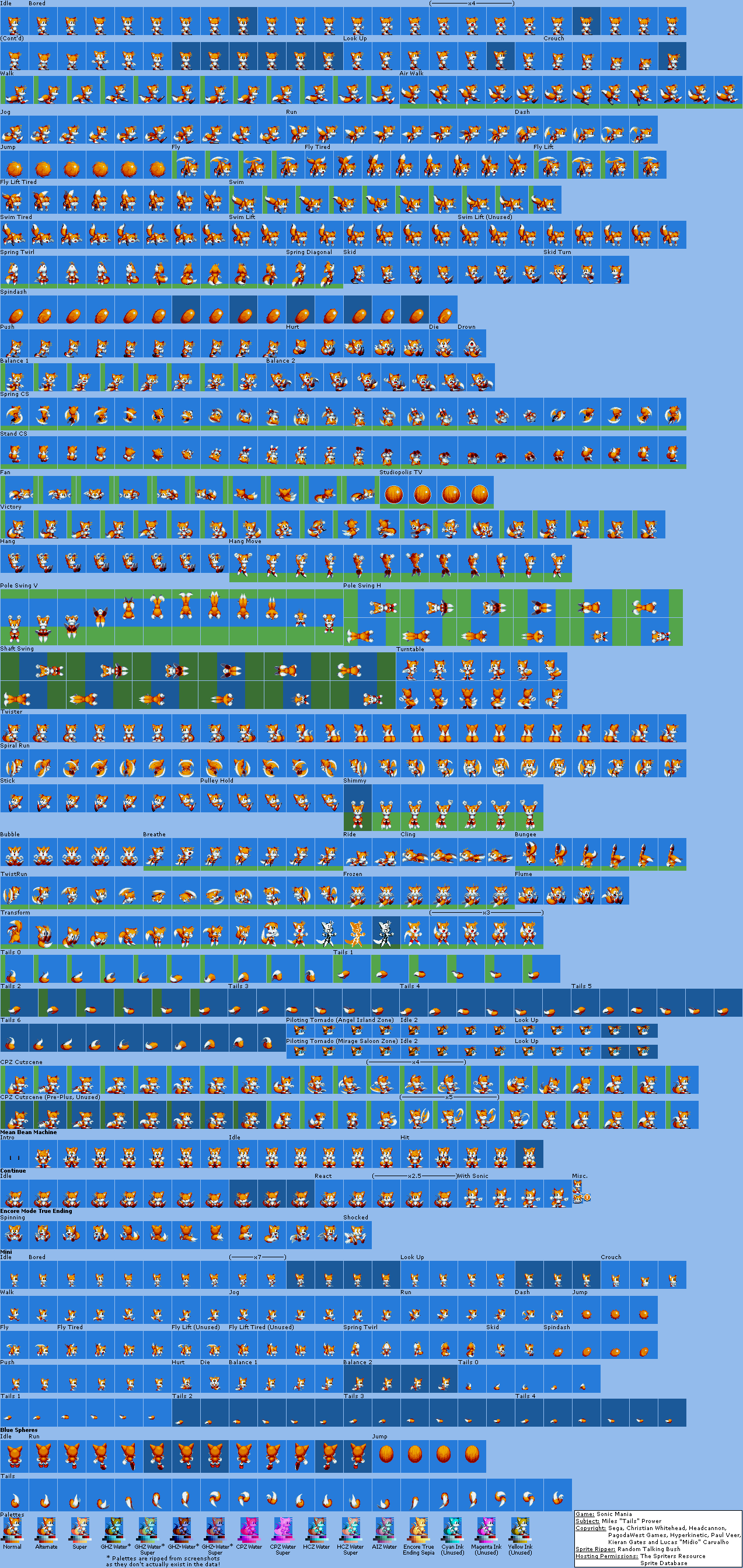 Sonic Mania Sprites Tails Sonic Mania Sprites Tails