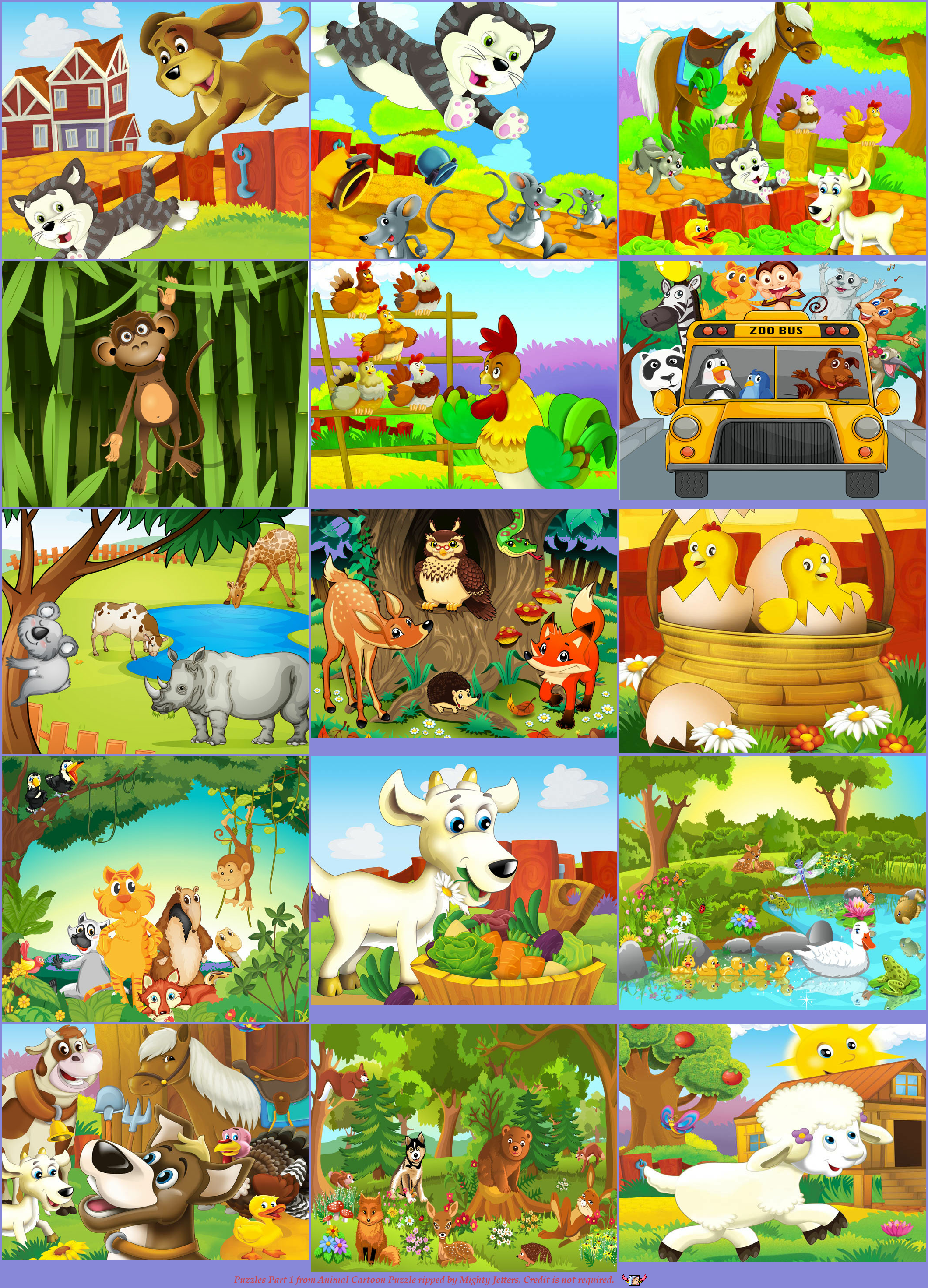 Animal Cartoon Puzzle - Puzzles (1 / 4)