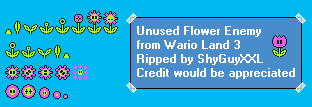 Wario Land 3 - Unused Flower Enemy