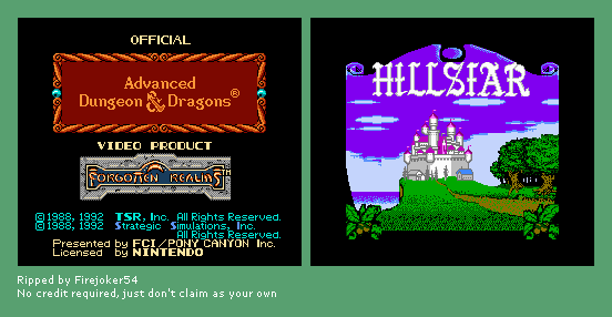 Advanced Dungeons & Dragons: Hillsfar - Title Screen