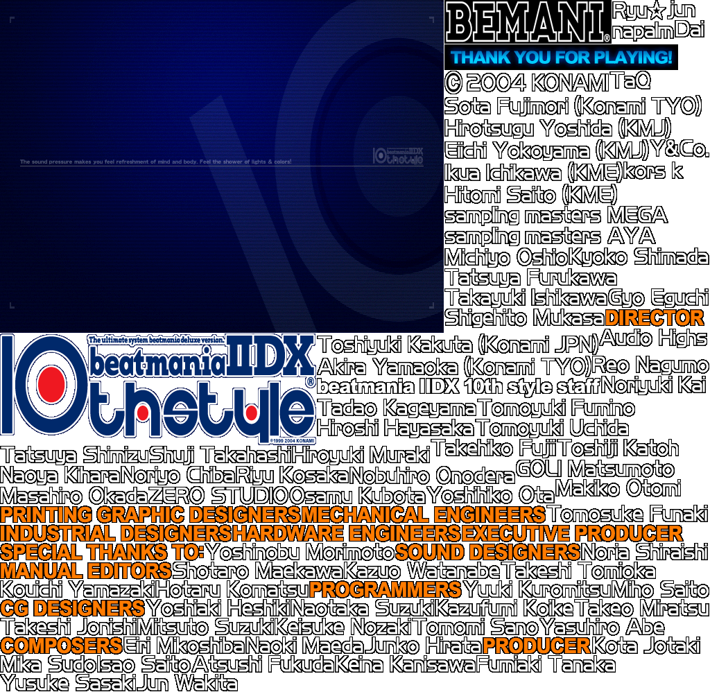 beatmania IIDX Series - Credits
