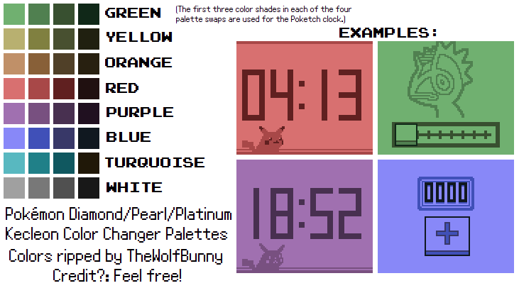 Kecleon Color Changer Palettes