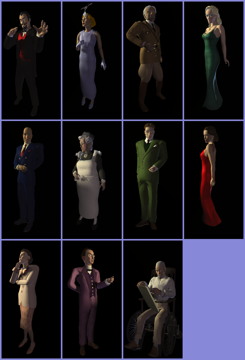 Clue Chronicles: Fatal Illusion - Character Renders