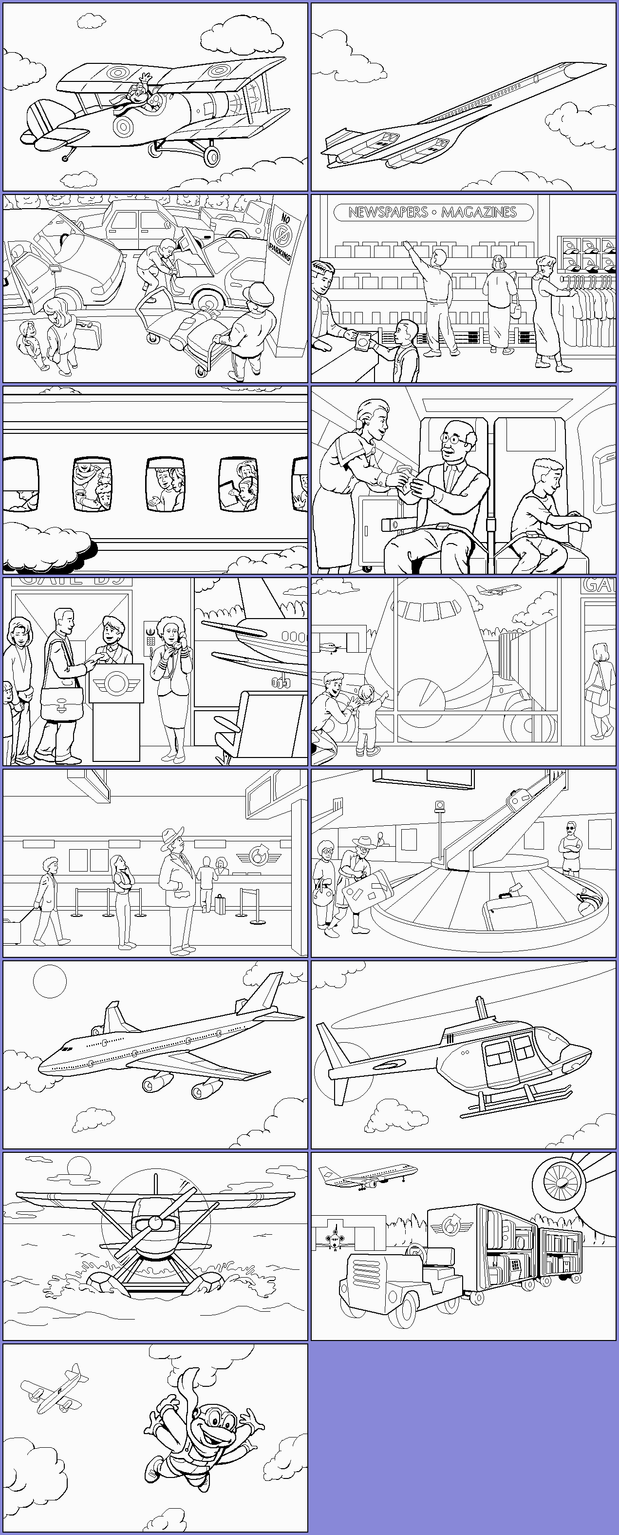 Let's Explore the Airport with Buzzy - Coloring Pages