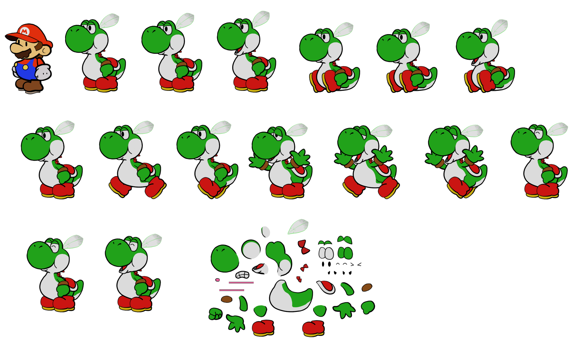 Paper Mario Customs - Yoshi Chief (Paper Mario-Style)