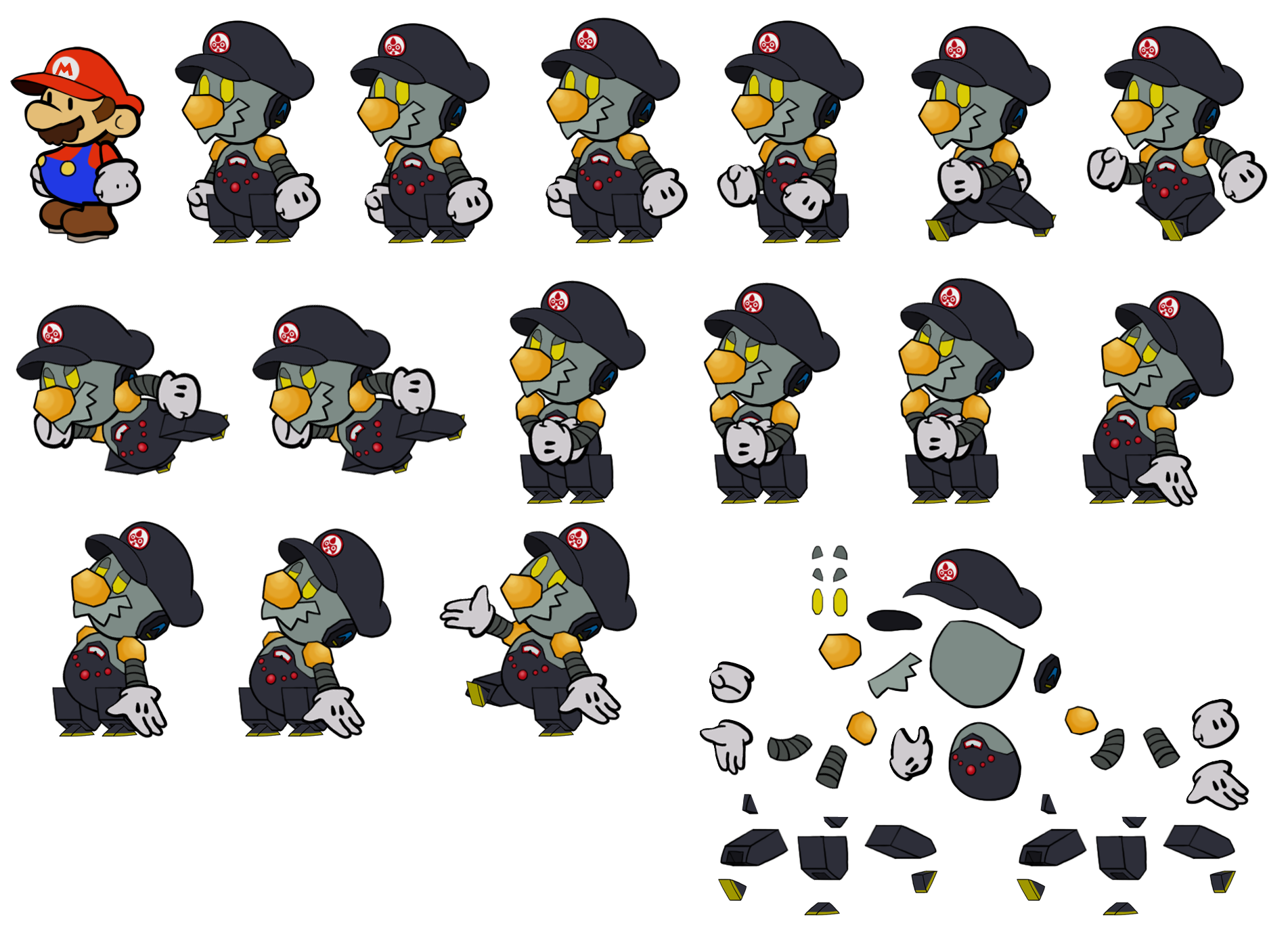 Robo Mario (Paper Mario-Style)