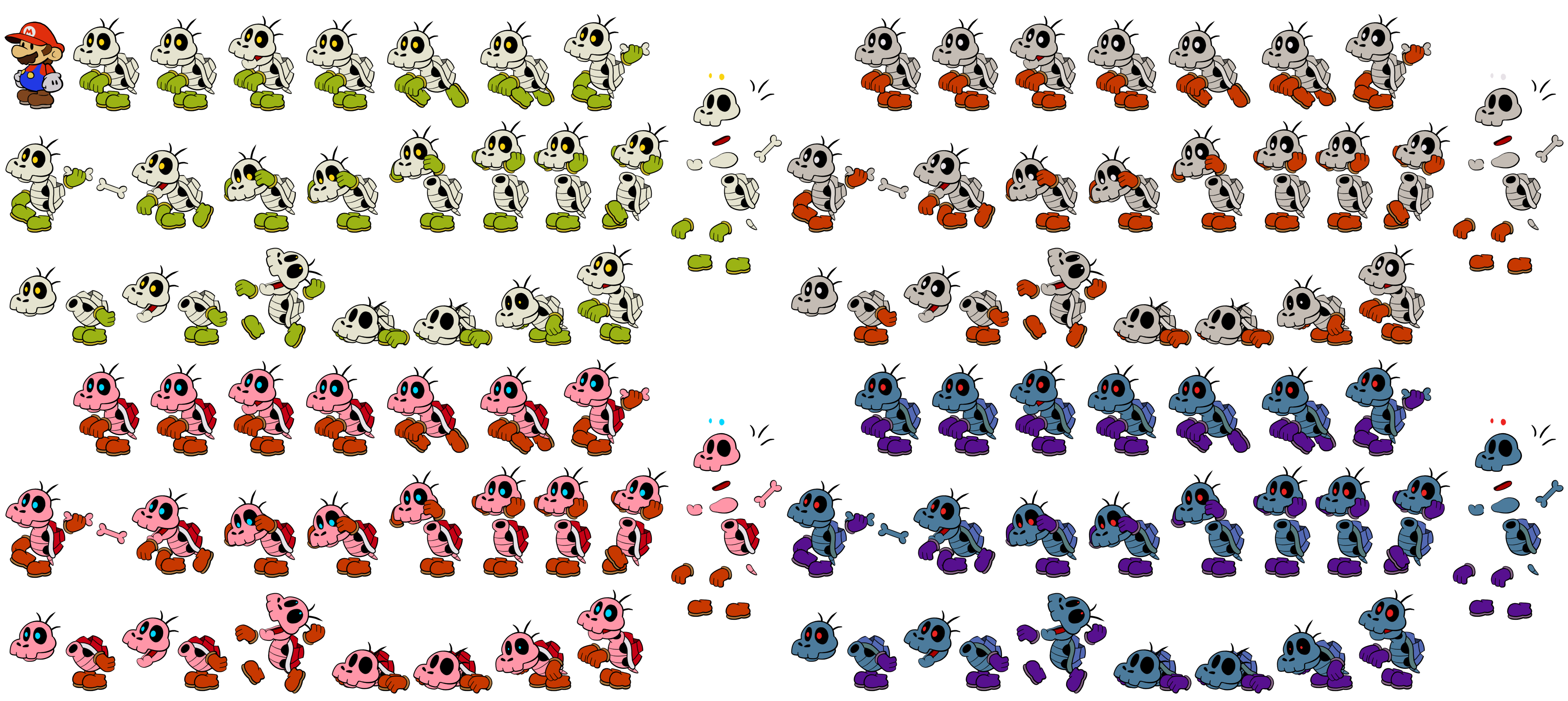 Dry Bones (Paper Mario-Style)