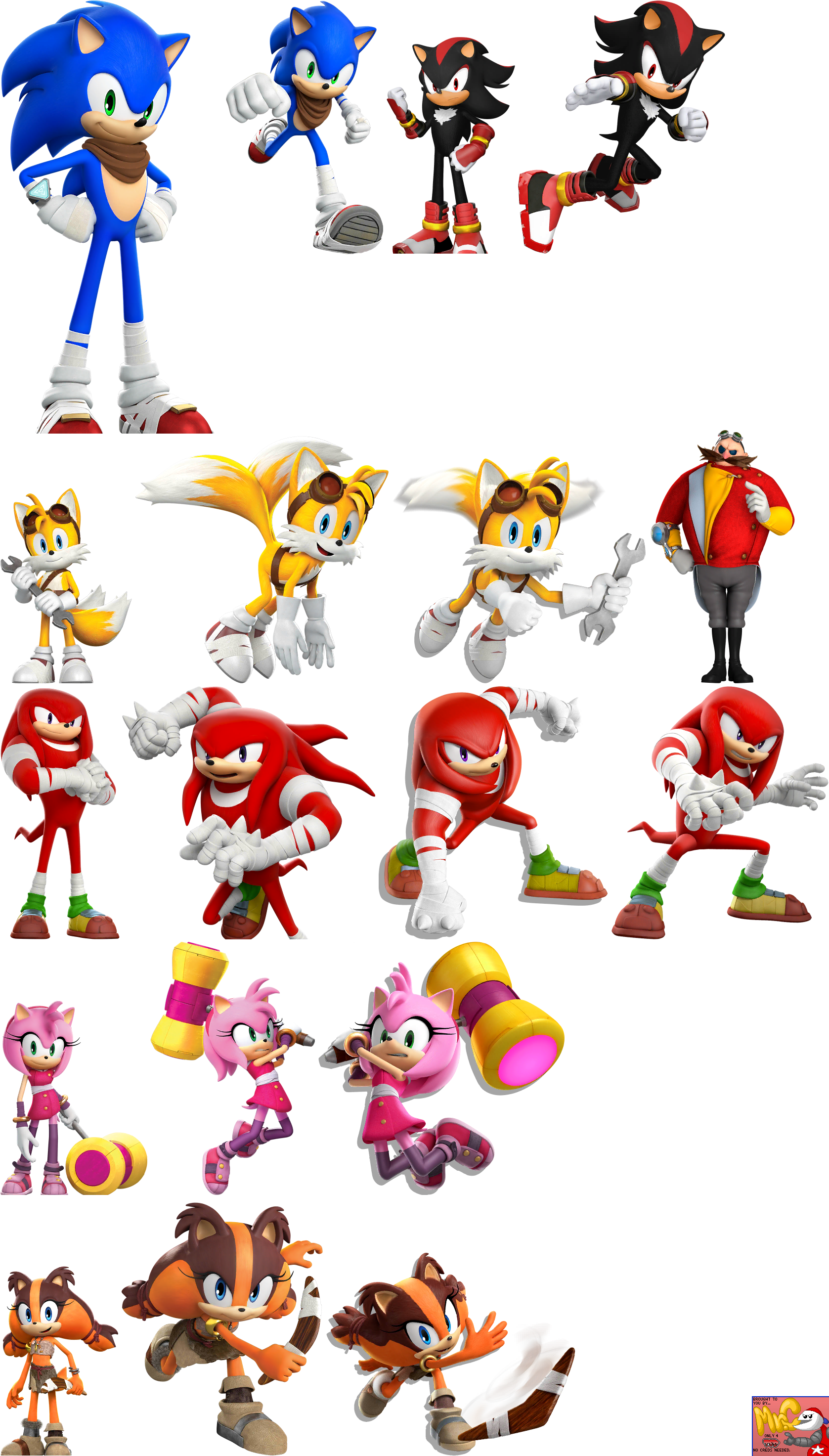 Sonic Dash 2: Sonic Boom - Character Portraits