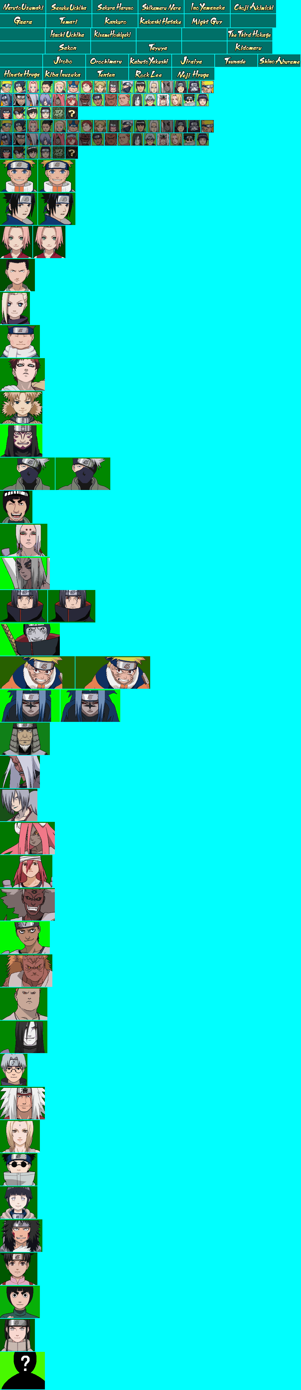 Naruto Shippuden: Ninja Council 3 - Character Icons