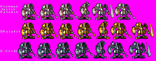 Footman, Jailer, Paladin, Soldier, DPaladin & D.Crsdr