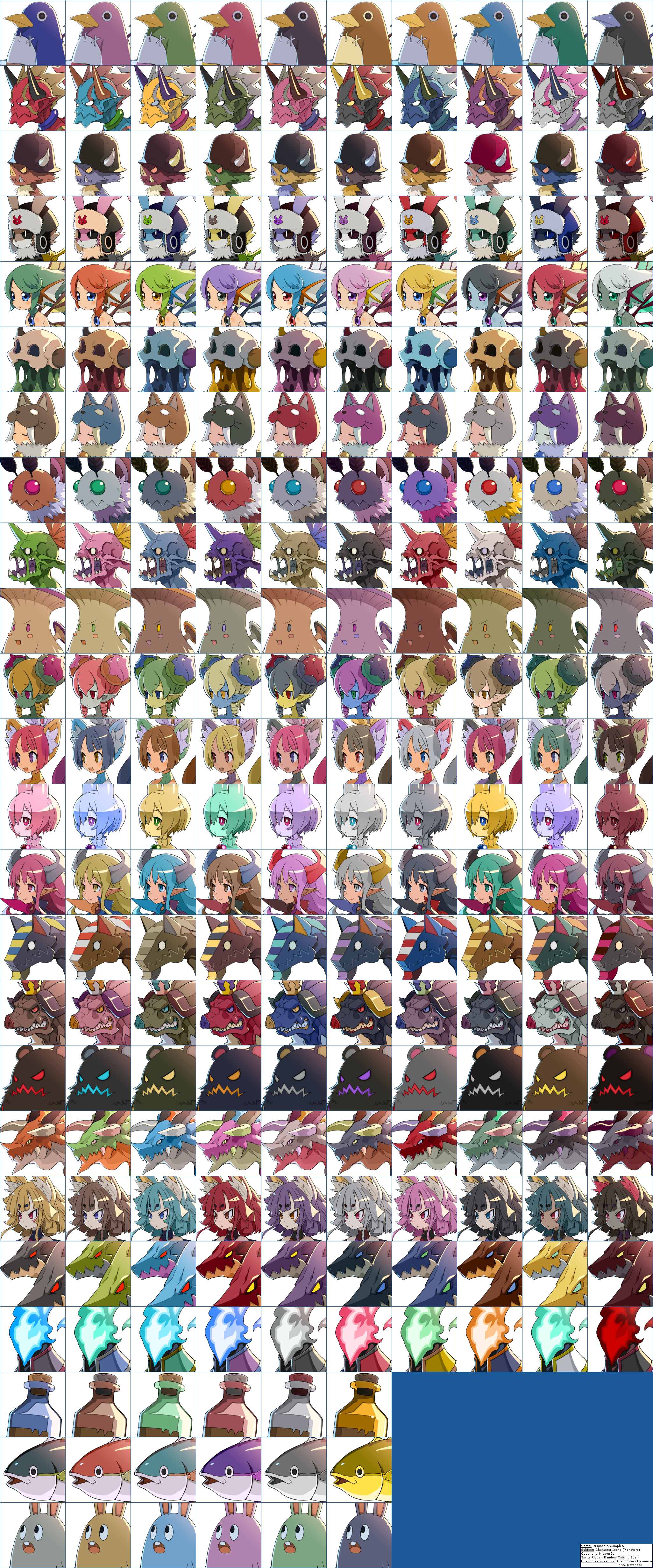 Disgaea 5 Complete - Character Icons (Monsters)