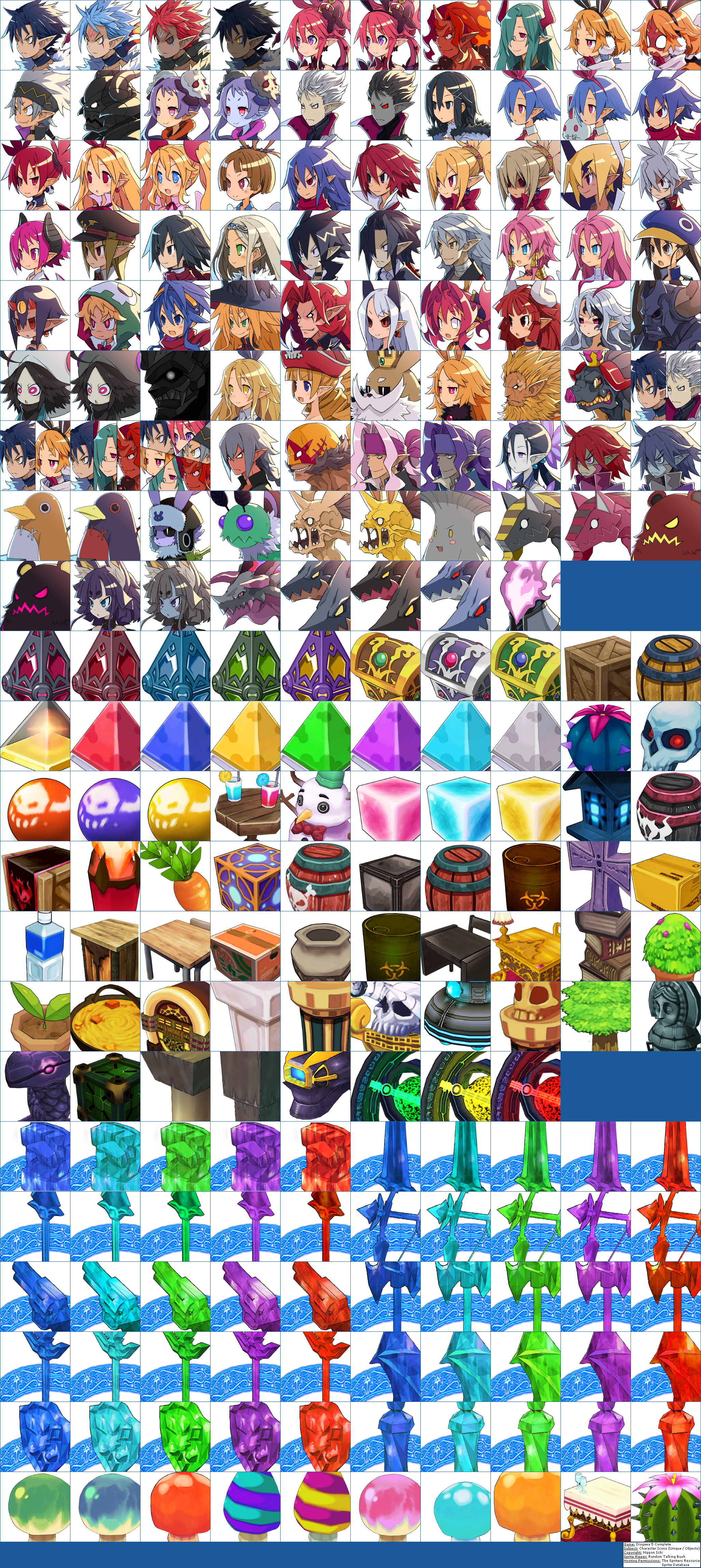 Disgaea 5 Complete - Character Icons (Unique / Objects)
