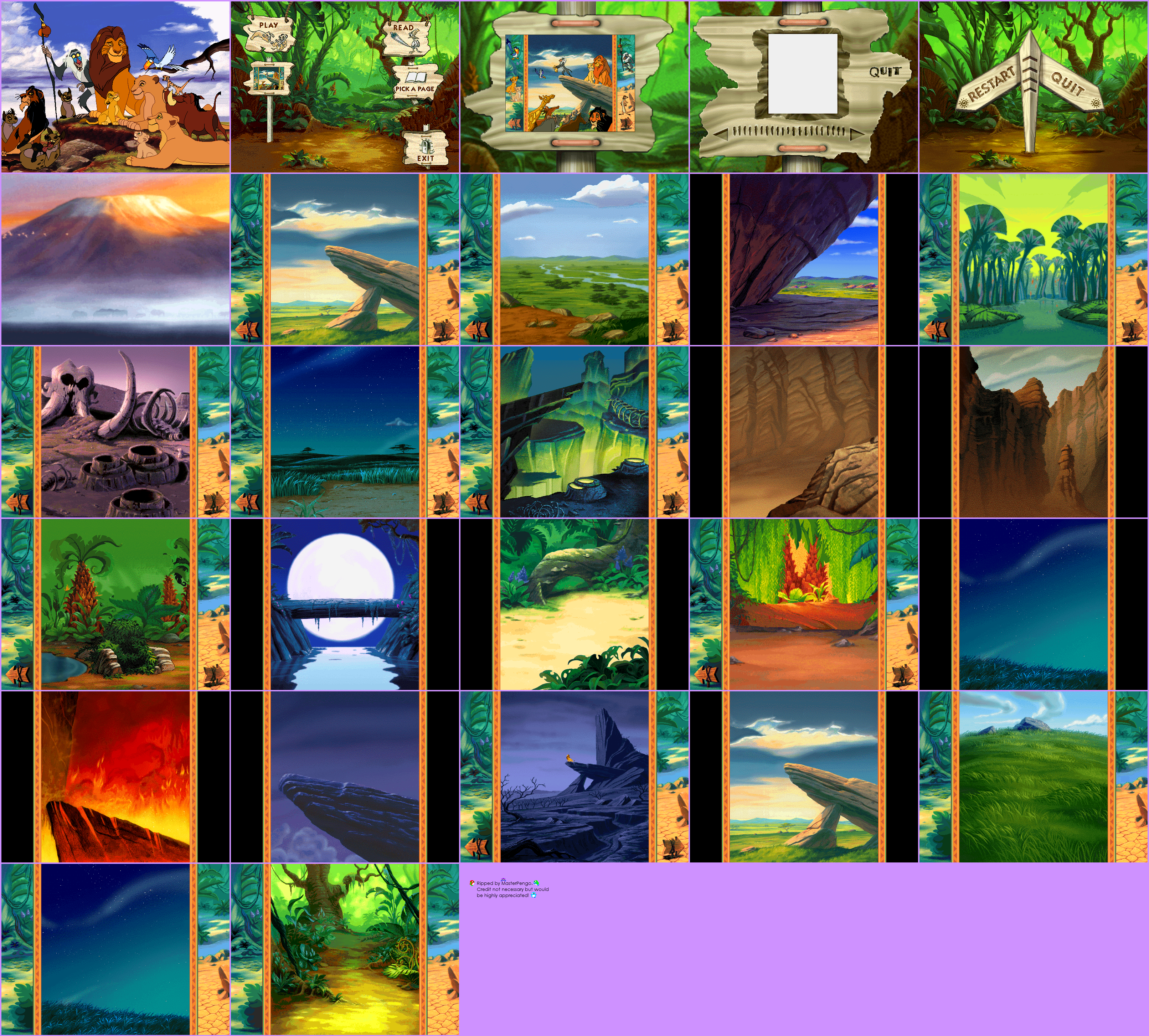 Disney's Animated Storybook: The Lion King - Backgrounds