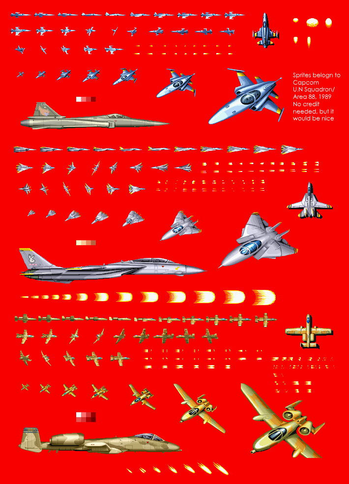 U.N Squadron / Area 88 - Playable Aircraft