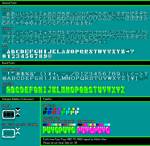 Puyo Puyo - Fonts