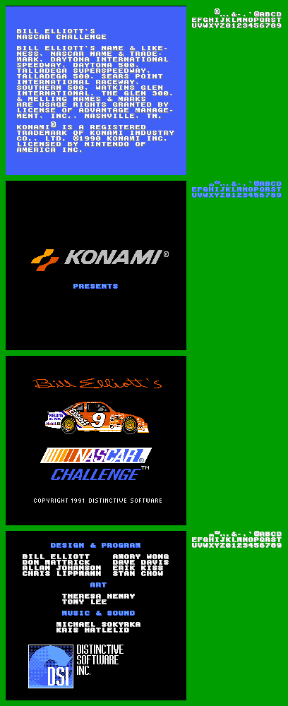 Bill Elliott's NASCAR Challenge - Title Screen