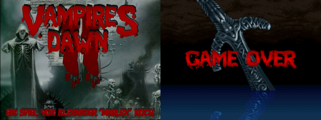 Vampires Dawn 2: Ancient Blood - Title & Game Over