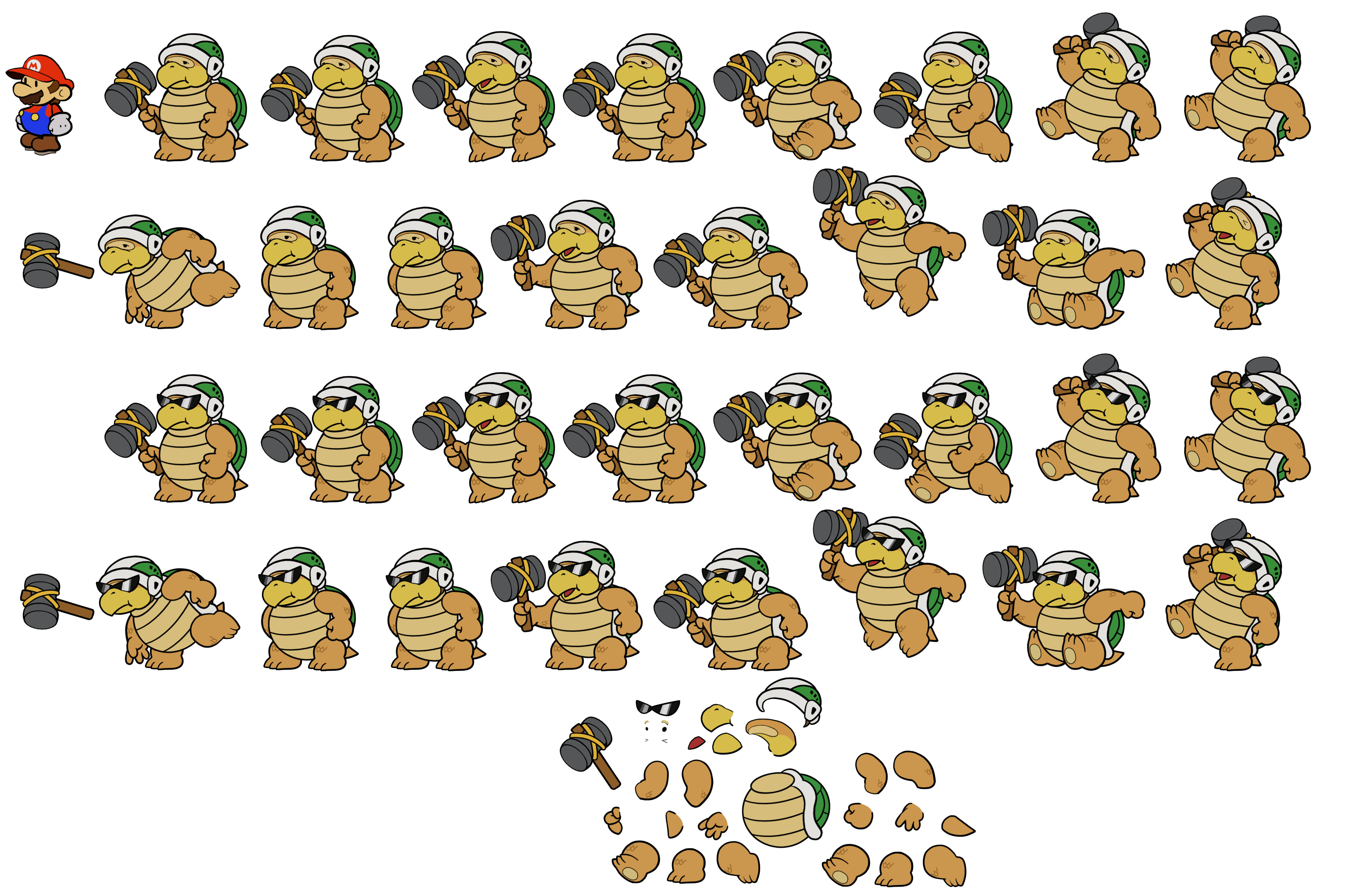 Sledge Bros (Paper Mario: Color Splash-Style)