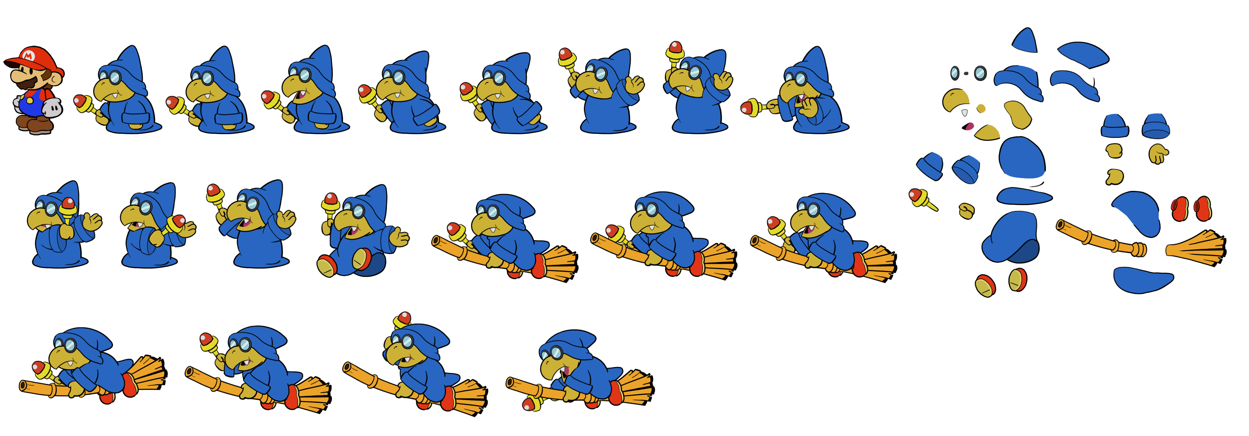 Magikoopa (Blue, Paper Mario-Style)