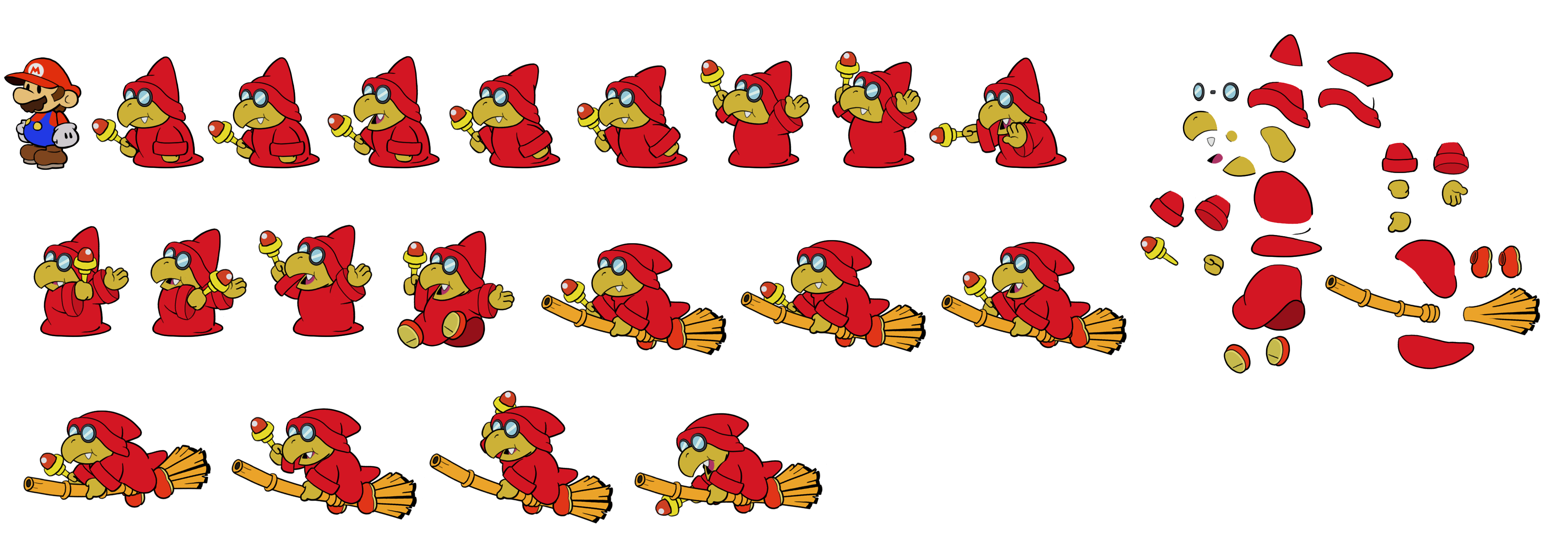 Mario Customs - Magikoopa (Red, Paper Mario-Style)