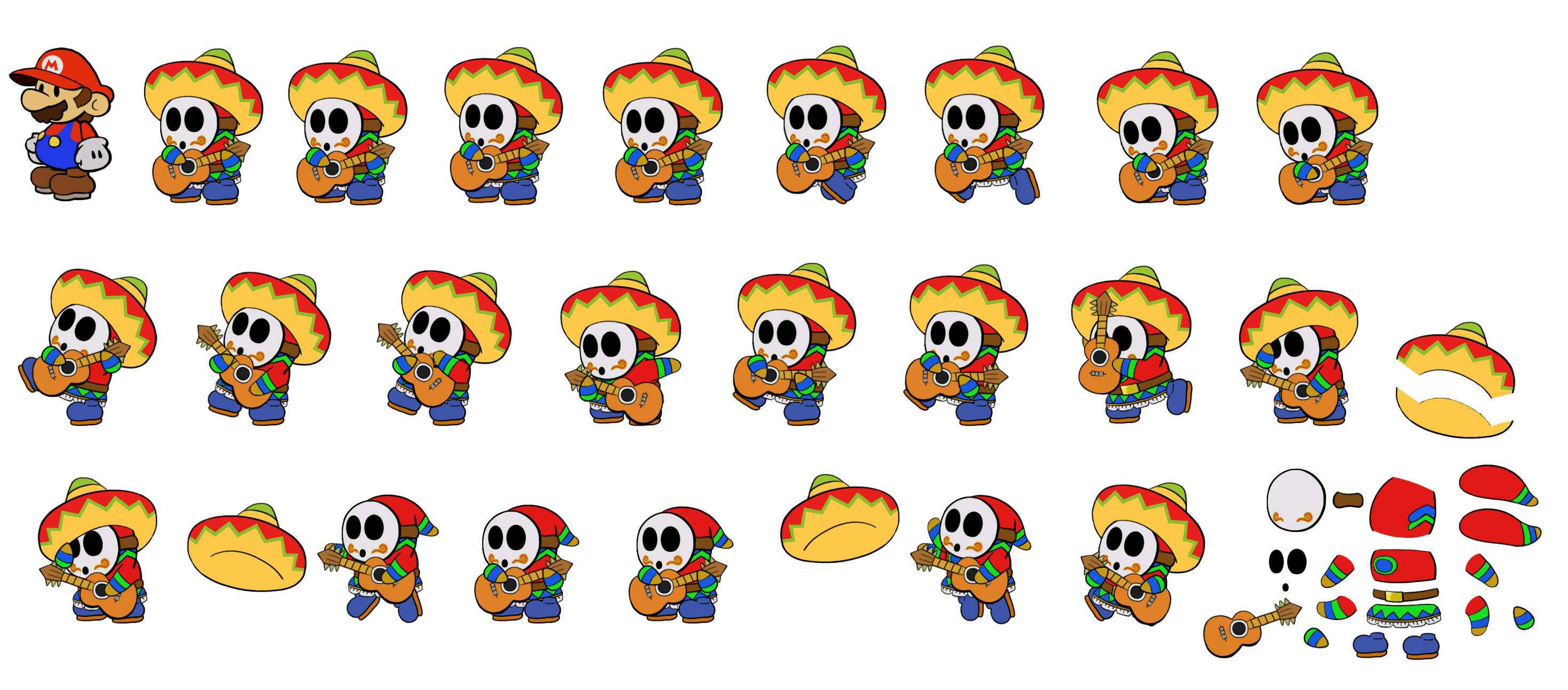 Paper Mario Customs - Sombrero Guy (Super Mario Odyssey, Paper Mario-Style)