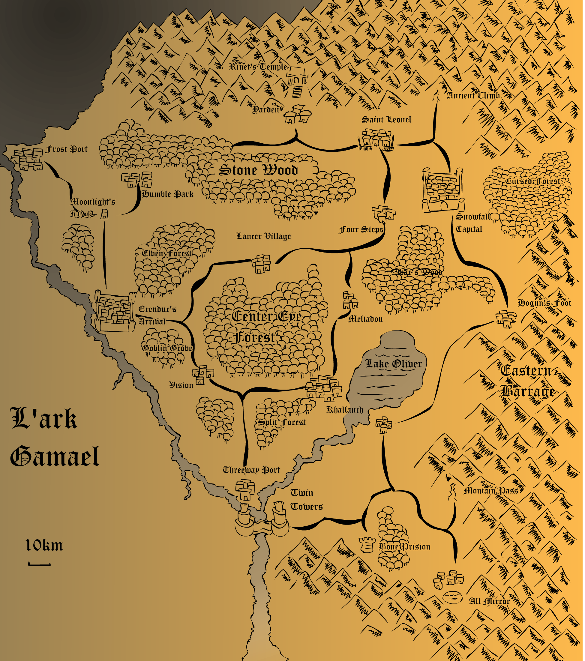 Khendovir Chronicles: Rinets Quest - L'Ark Gamael Map