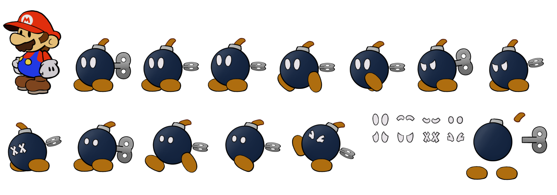 Mario Customs - Bob-omb (Paper Mario-Style)