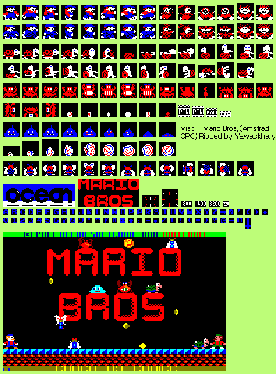 Mario Bros. - Mario, Enemies and Miscellaneous