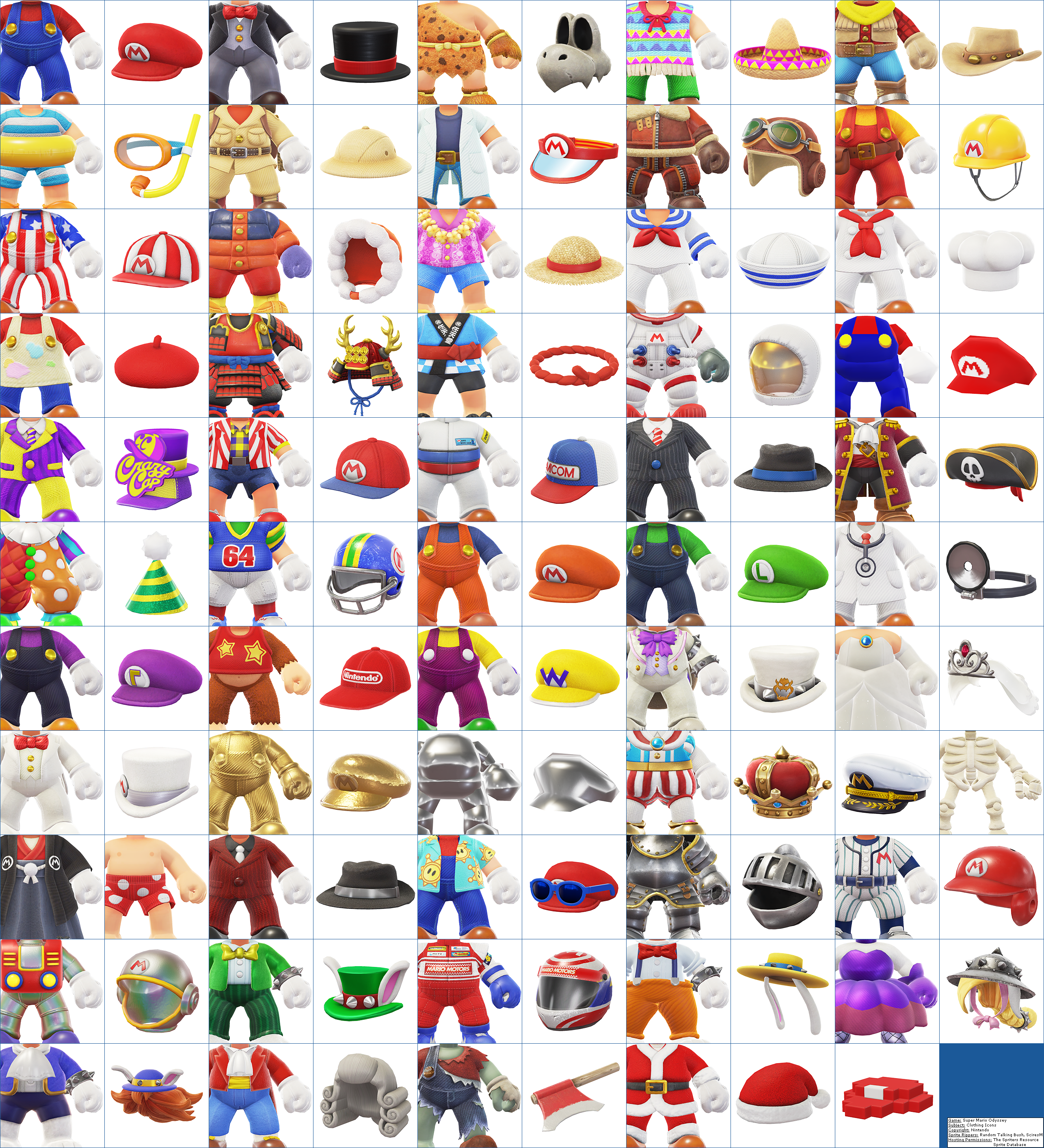 Super Mario Odyssey - Clothing Icons